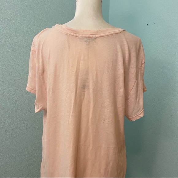 Joe's Jeans Rebel Distressed Tee, Peach. - Picture 6 of 9